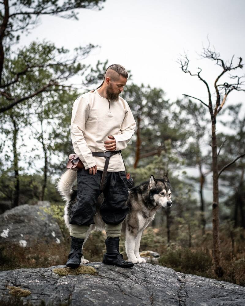 Wikinger Bluse, Langarmlig in Natur