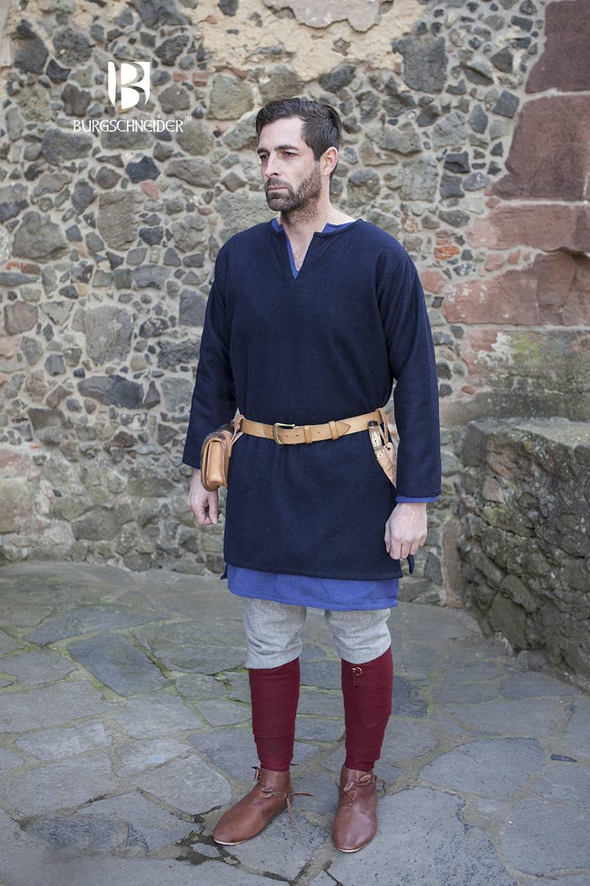 Viking Tuniek Lodin van Wol in Blauw
