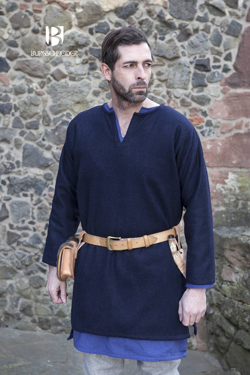 Viking Tuniek Lodin van Wol in Blauw