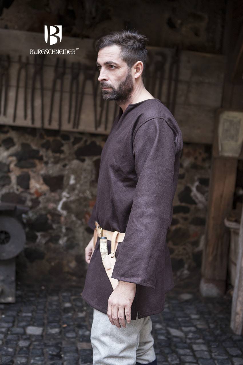 ​​​Wikinger Wolltunika Lodin in Braun