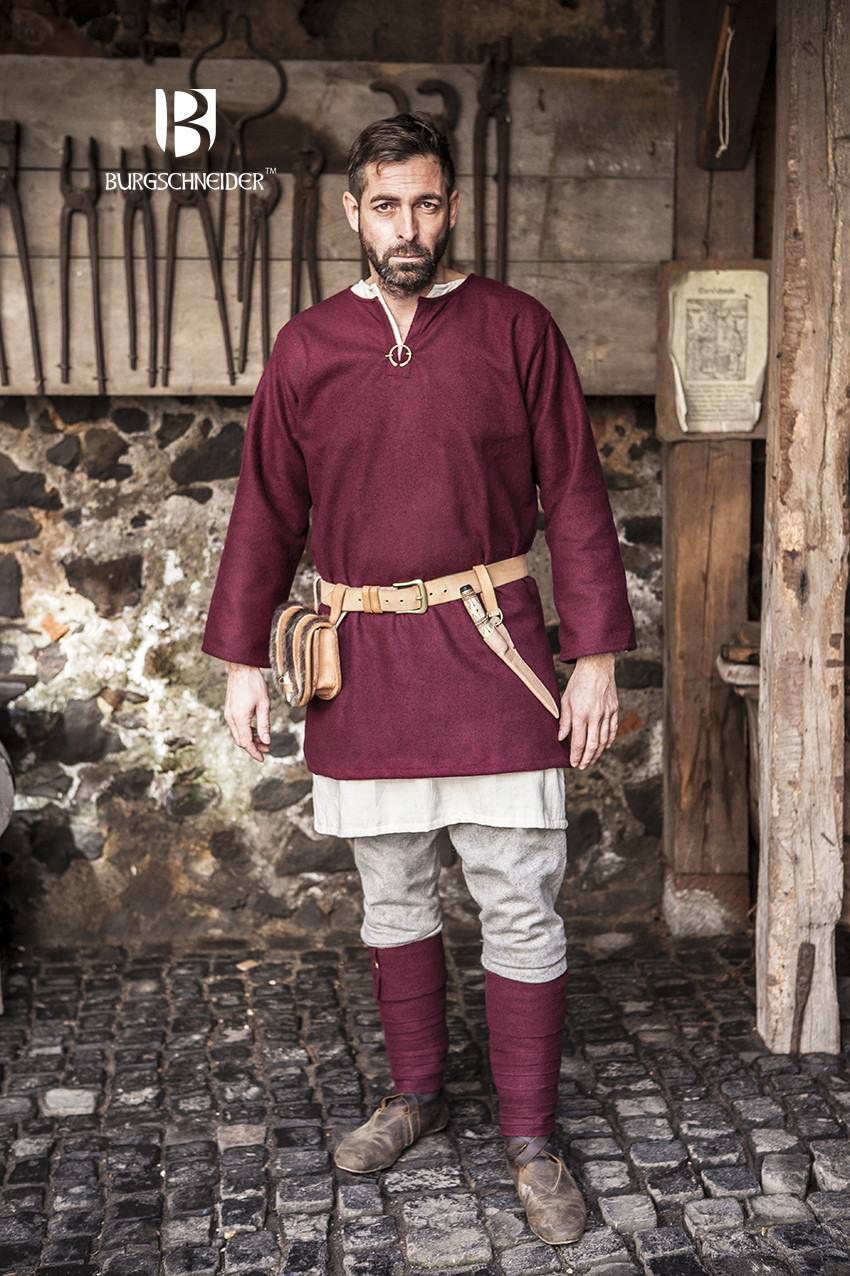 ​​​​​​​Wikinger Wolltunika Lodin in Rot