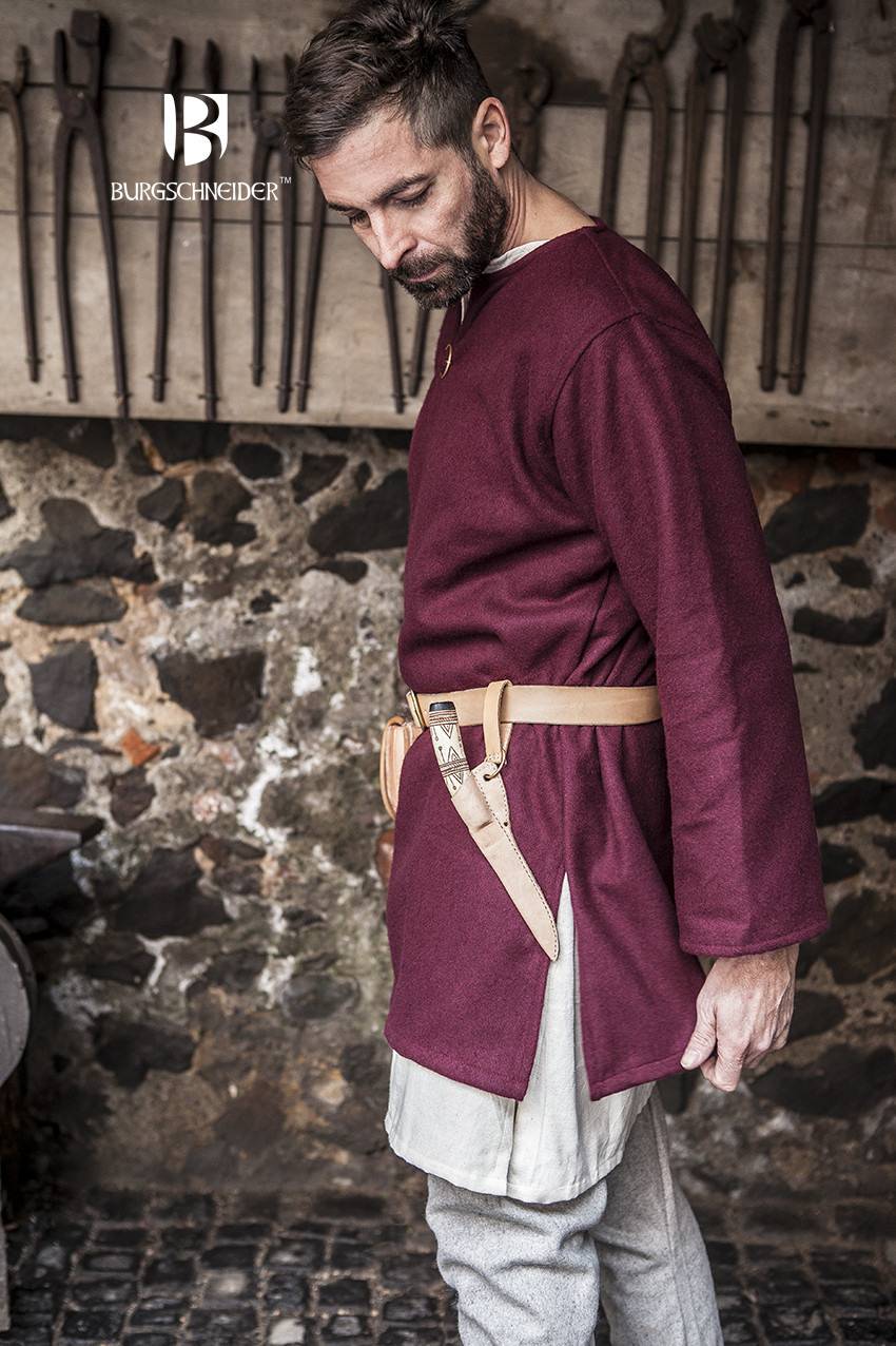 ​​​​​​​Wikinger Wolltunika Lodin in Rot