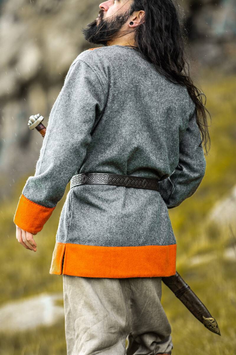 ​Wikinger Tunika in Wolle in Grau/Orange