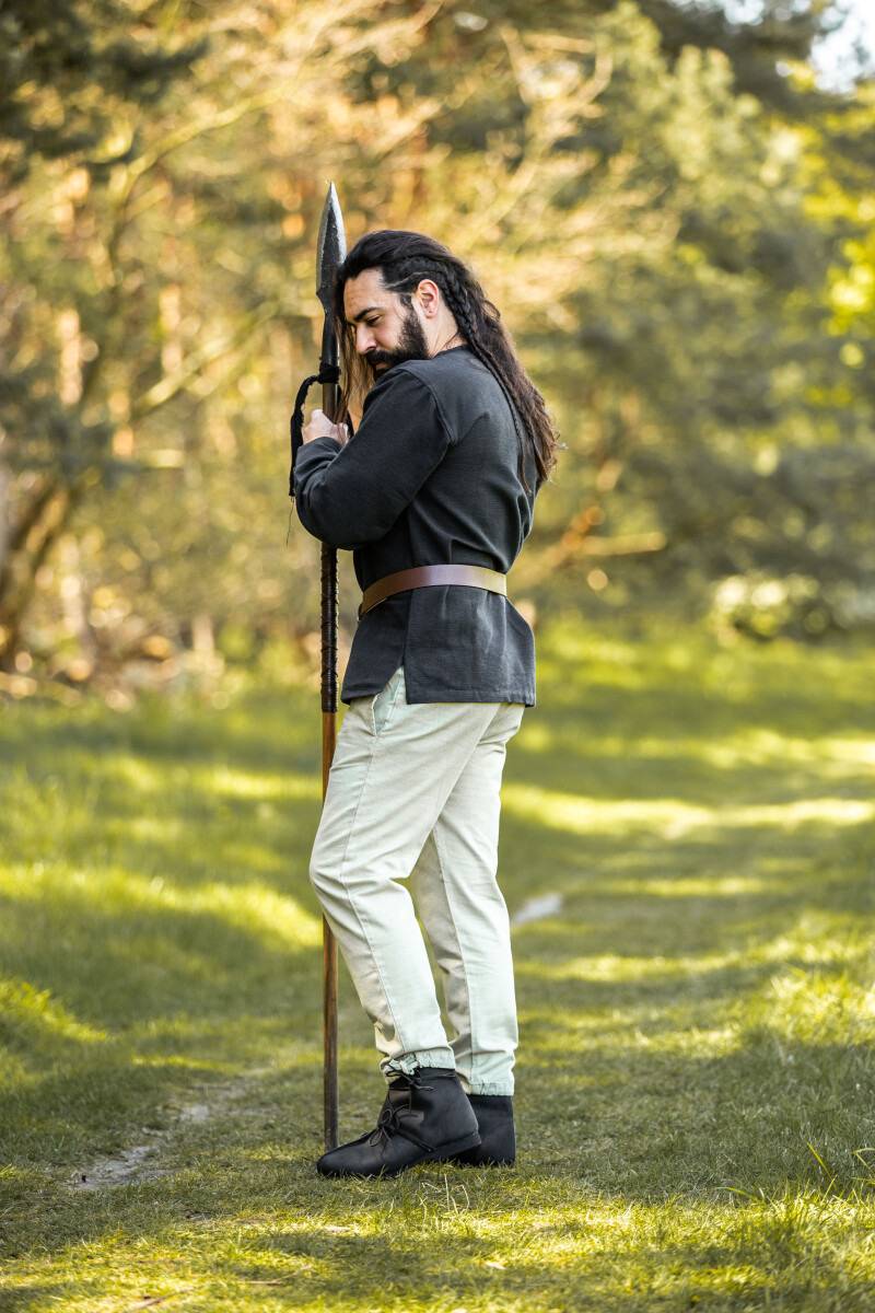 Viking Tuniek, met Lange Mouw in Zwart
