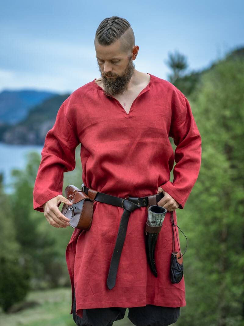 Viking Tuniek van Linnen in Rood