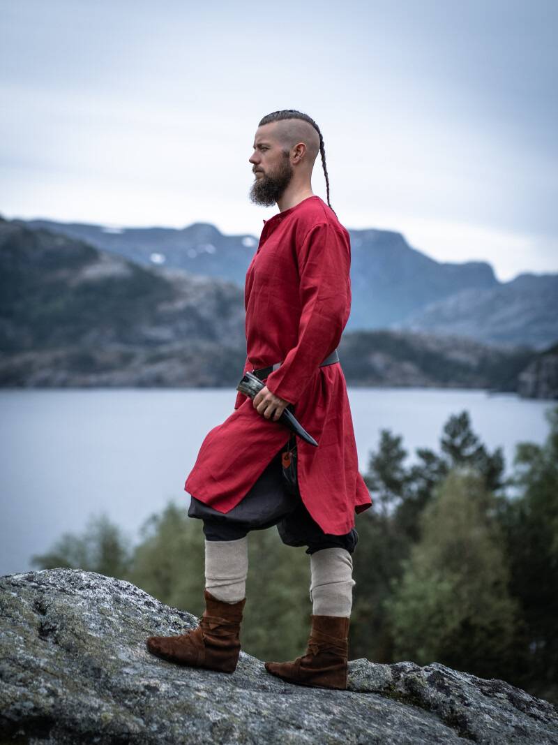 Viking Tuniek van Linnen in Rood