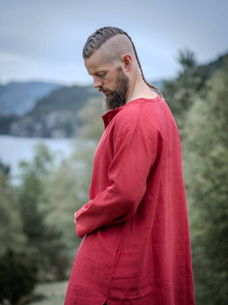 Viking Tuniek van Linnen in Rood