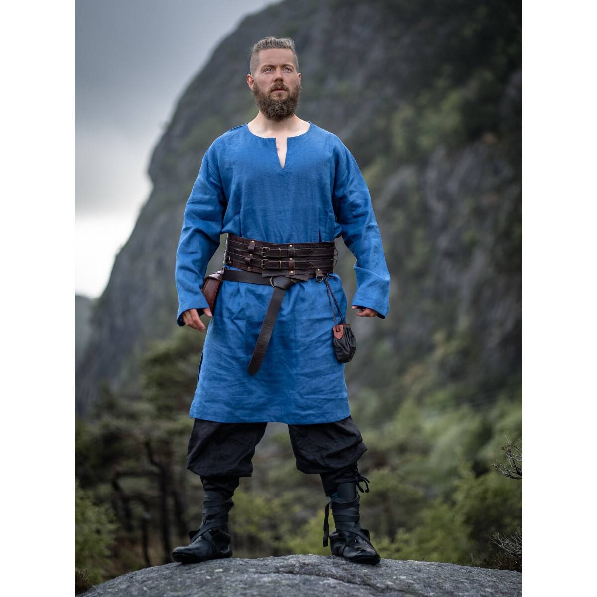 Viking Tuniek van Linnen in Blauw