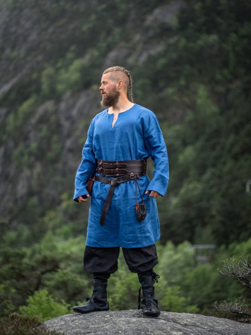 Viking Tuniek van Linnen in Blauw