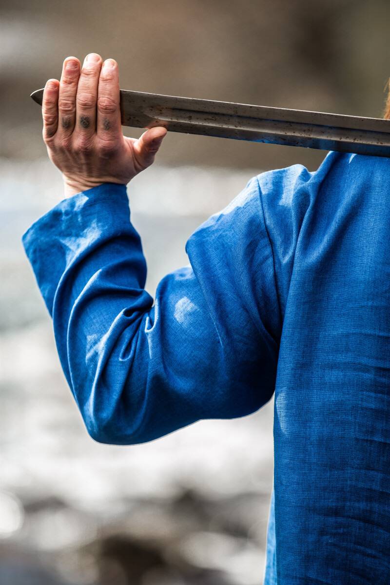 Viking Tuniek van Linnen in Blauw