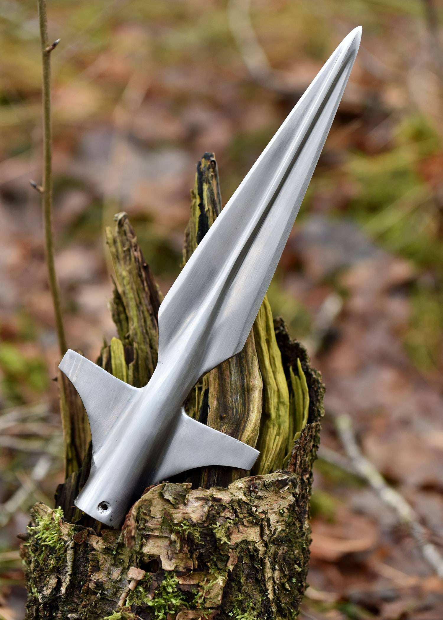 Vroegmiddeleeuwse Viking gevleugelde speerpunt, ca. 28,5 cm