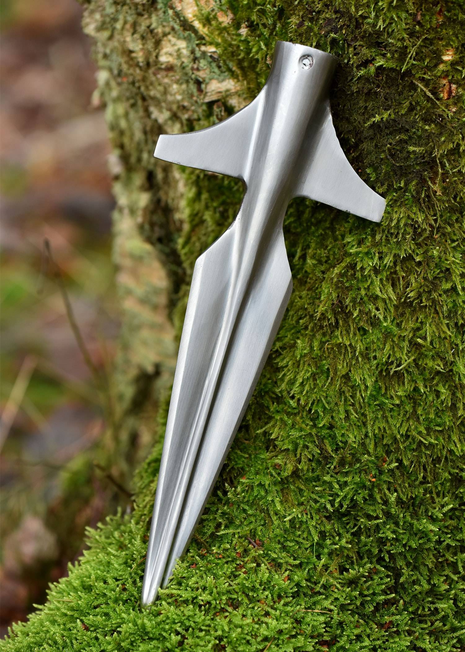 Vroegmiddeleeuwse Viking gevleugelde speerpunt, ca. 28,5 cm