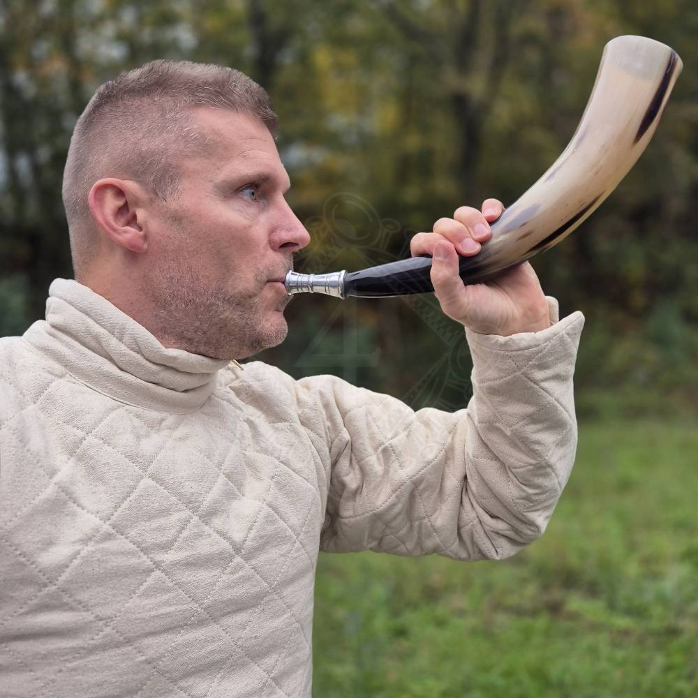Viking Signaalhoorn - Roephoorn van echte hoorn met metalen mondstuk