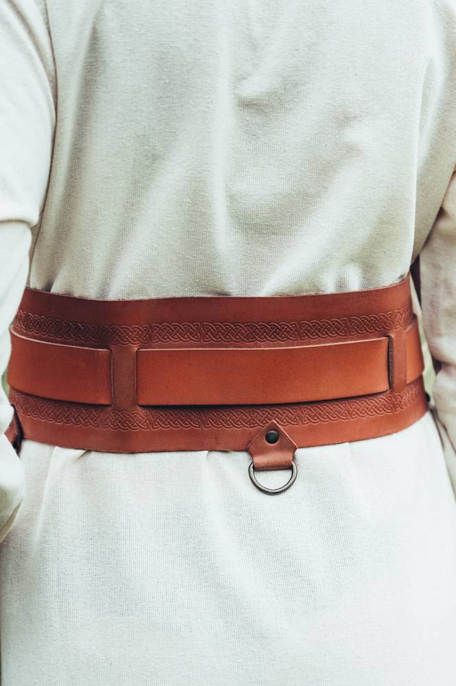 Wikinger Gurtel in Cognacfarbe Leder