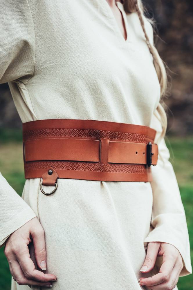 Wikinger Gurtel in Cognacfarbe Leder