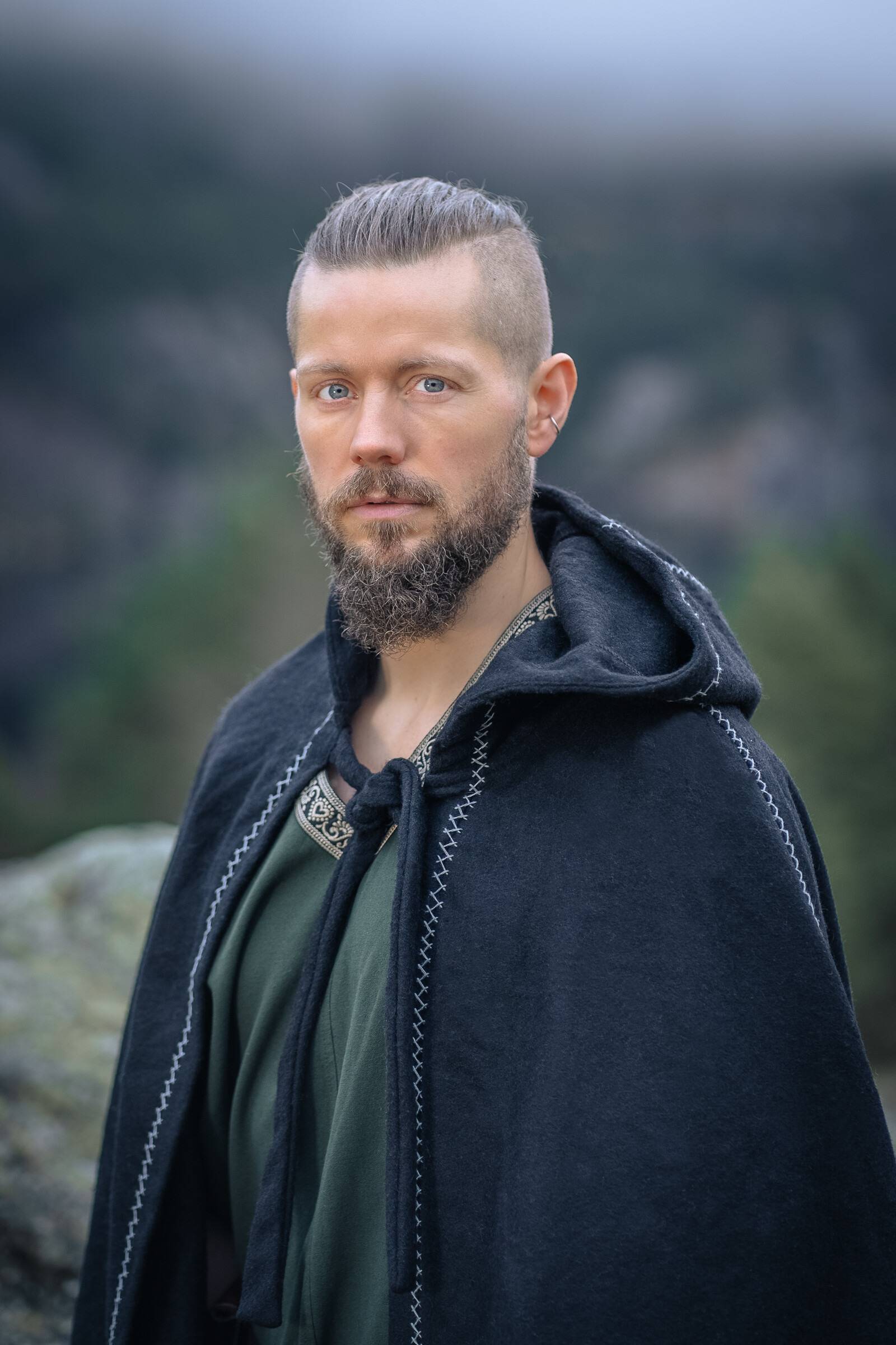 Vikingmantel-Cape van Zwarte Wol