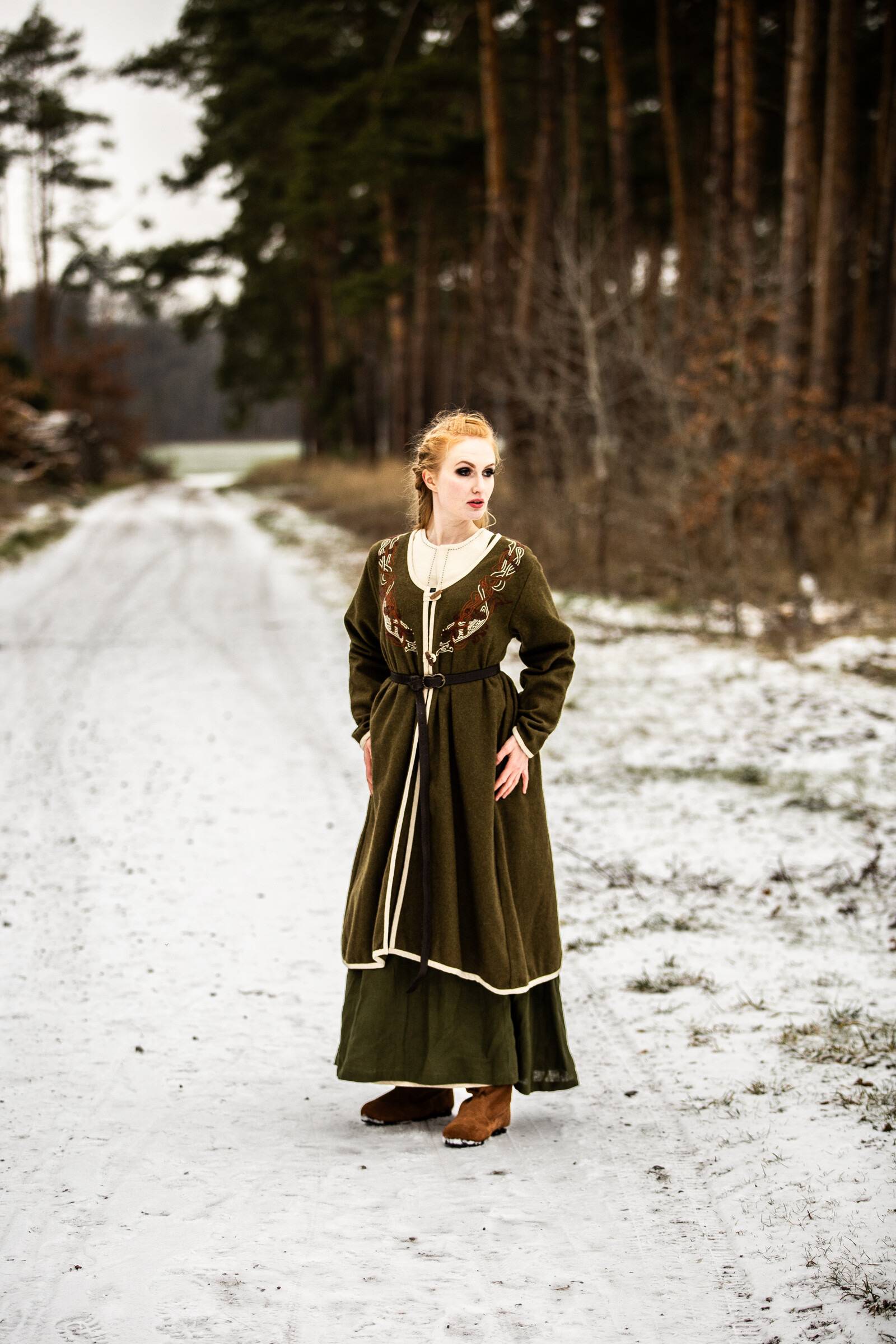 Viking Birka Mantel van Wol in Groen