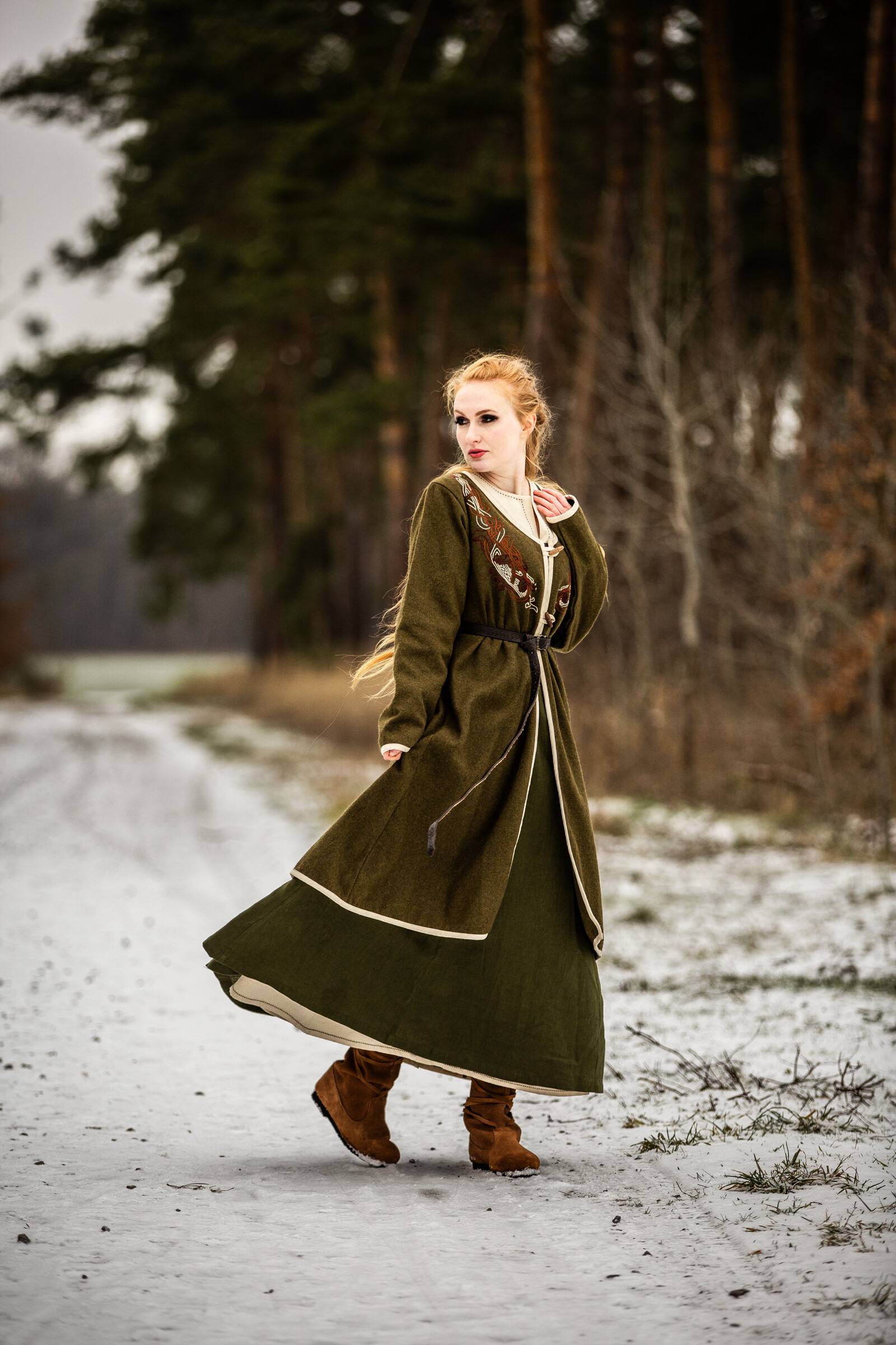 Viking Birka Mantel van Wol in Groen