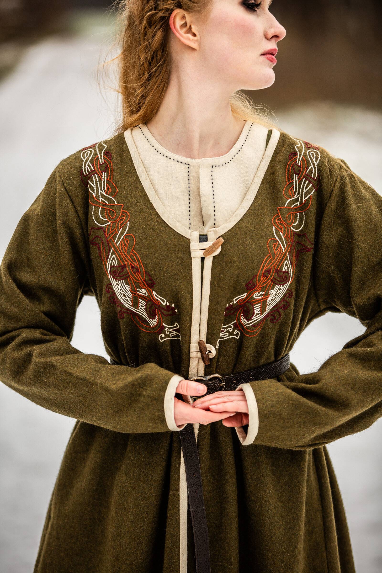 Viking Birka Mantel van Wol in Groen