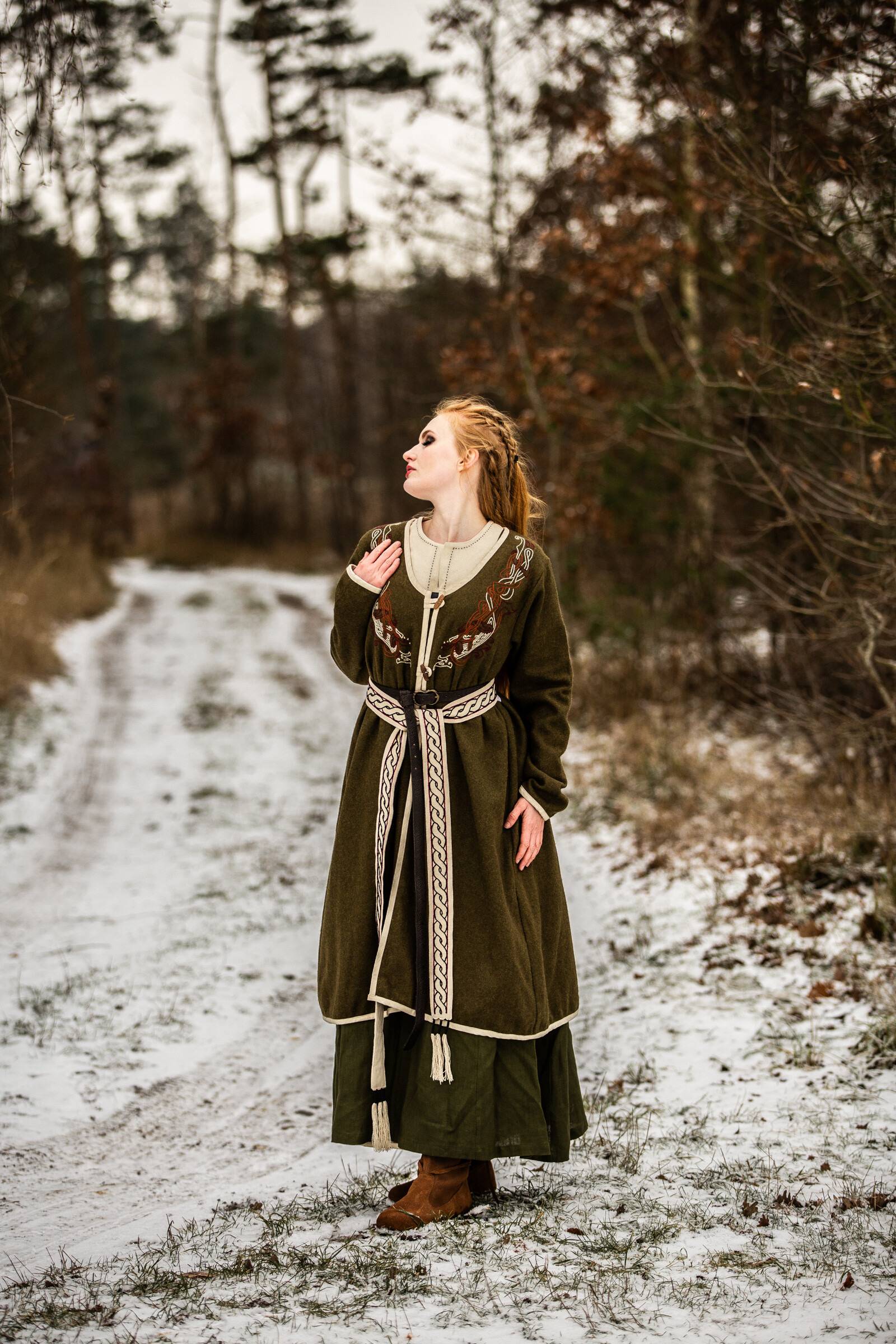 Viking Birka Mantel van Wol in Groen