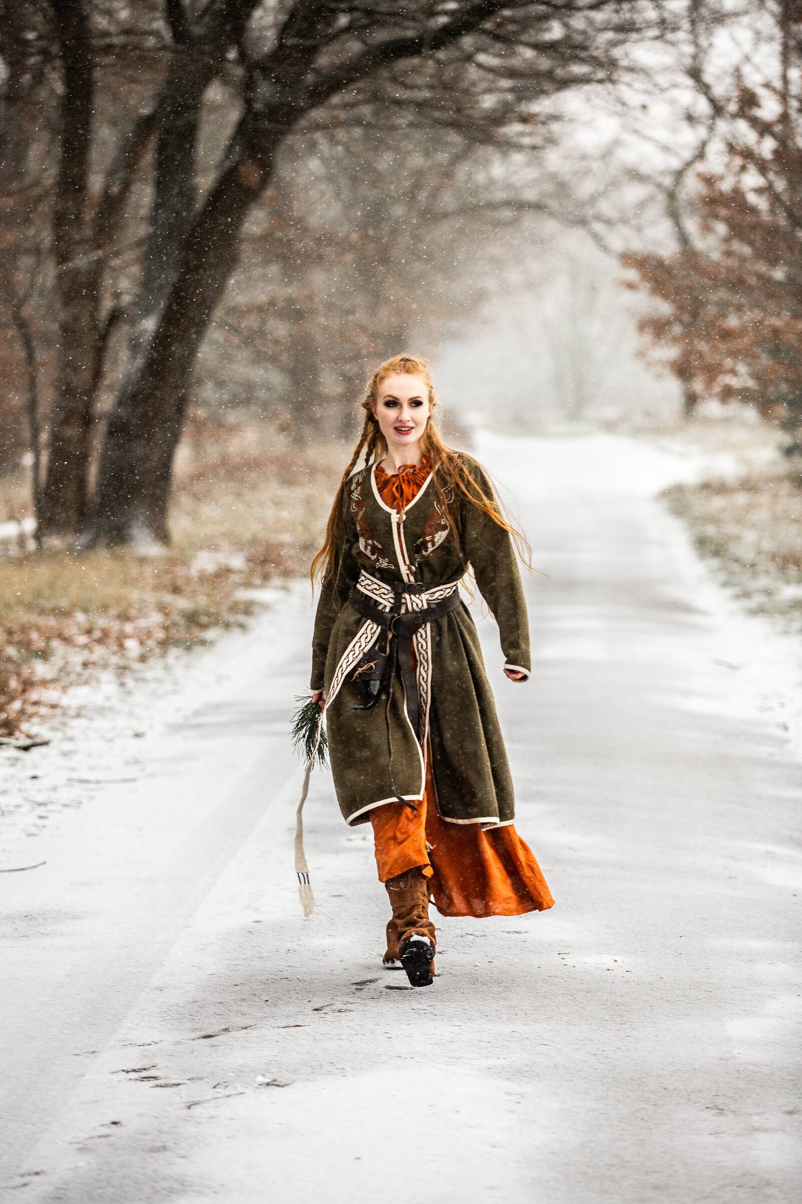 Viking Birka Mantel van Wol in Groen