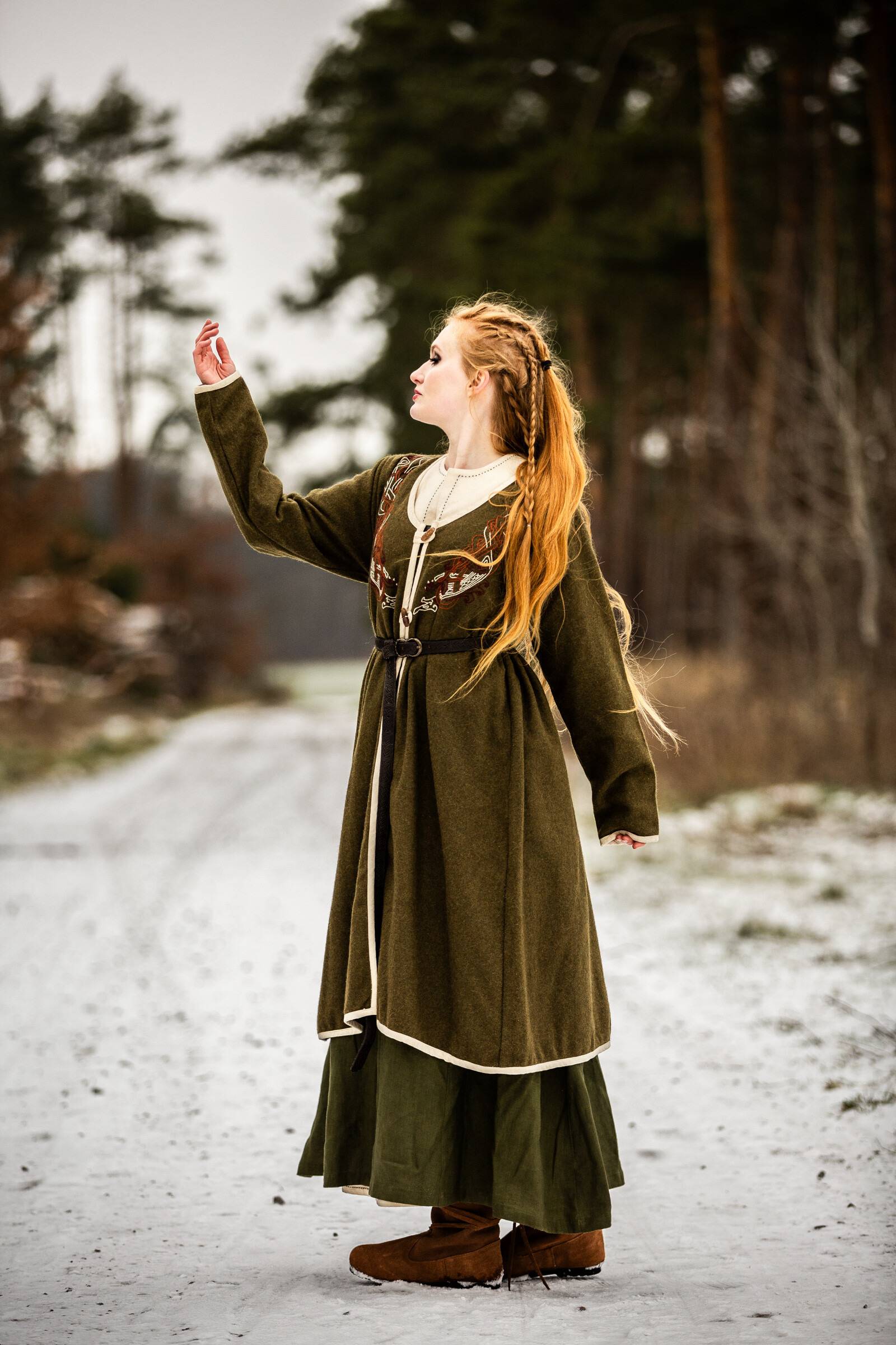 Viking Birka Mantel van Wol in Groen