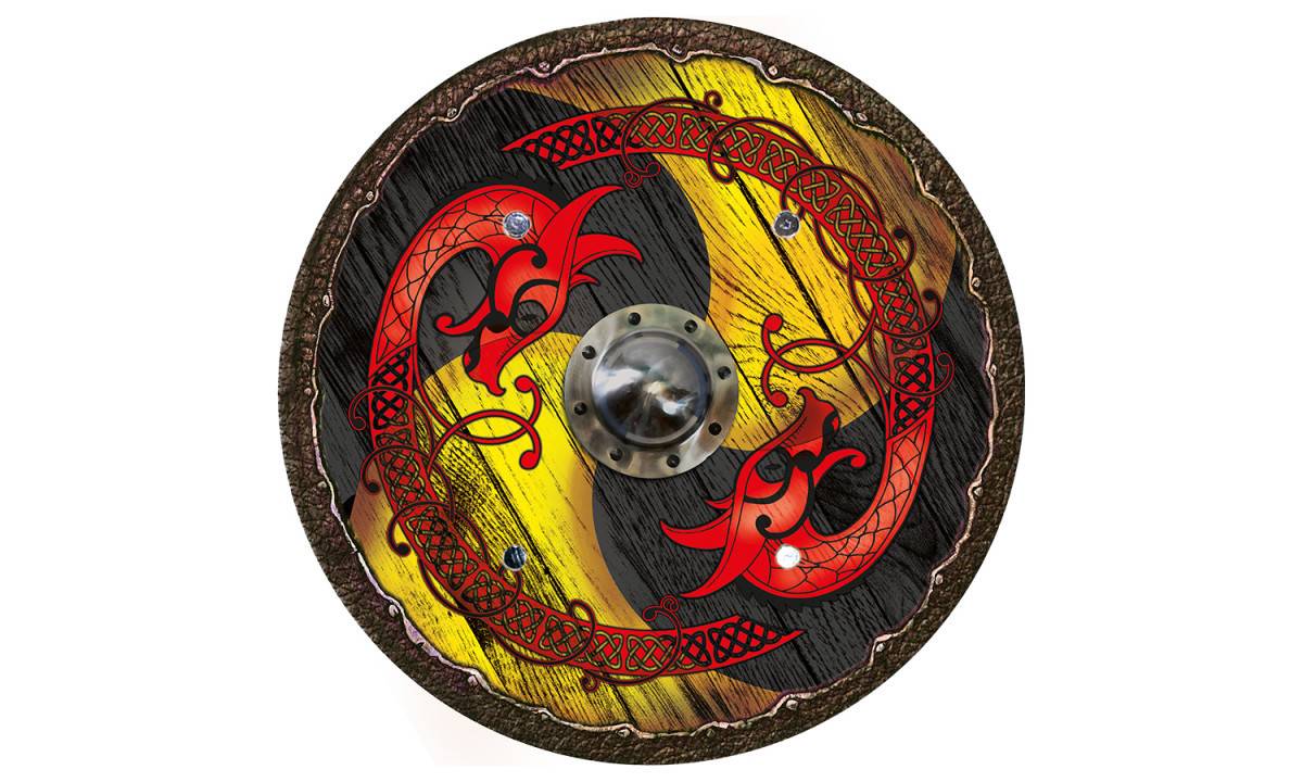 Kinder Viking Draken Schild zwart-geel