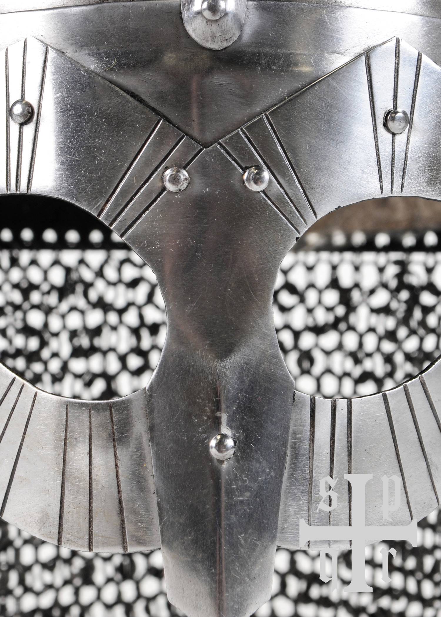 Viking Brilhelm Gjermundbu met maliënkolder, 2 mm staal, 9e-10e eeuw