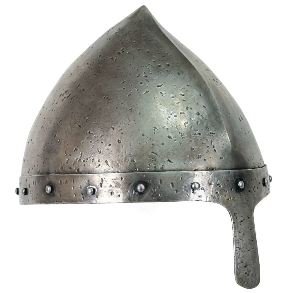 Normandische helm met neusbeschermer – Frygische stijl, zonder maliënkolder-halsbescherming