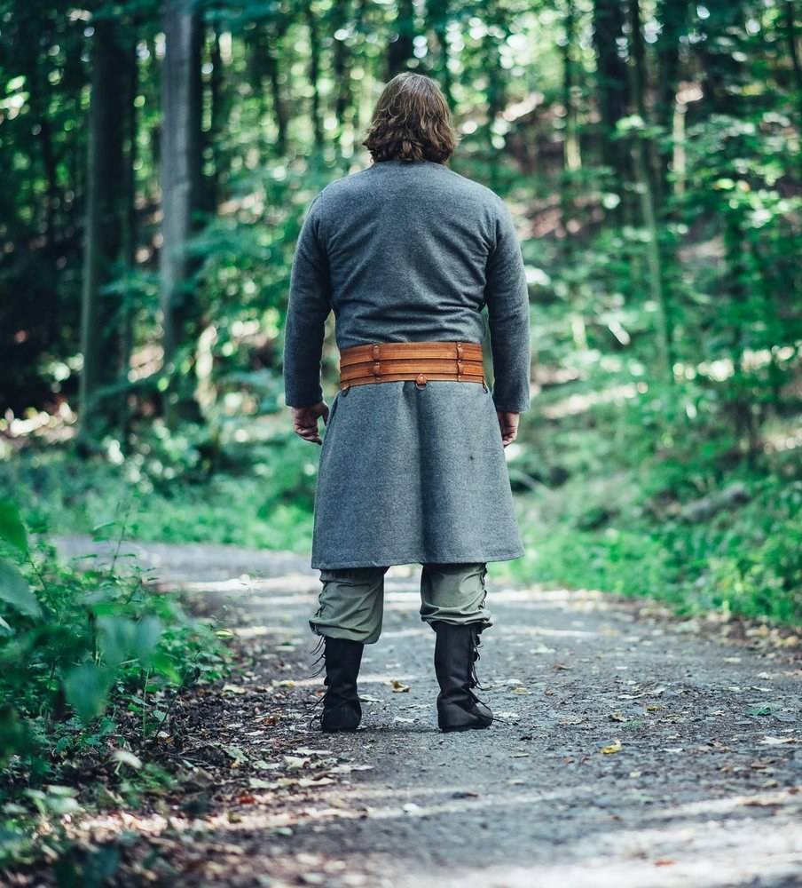 Viking Kaftan van Wol in Grijs