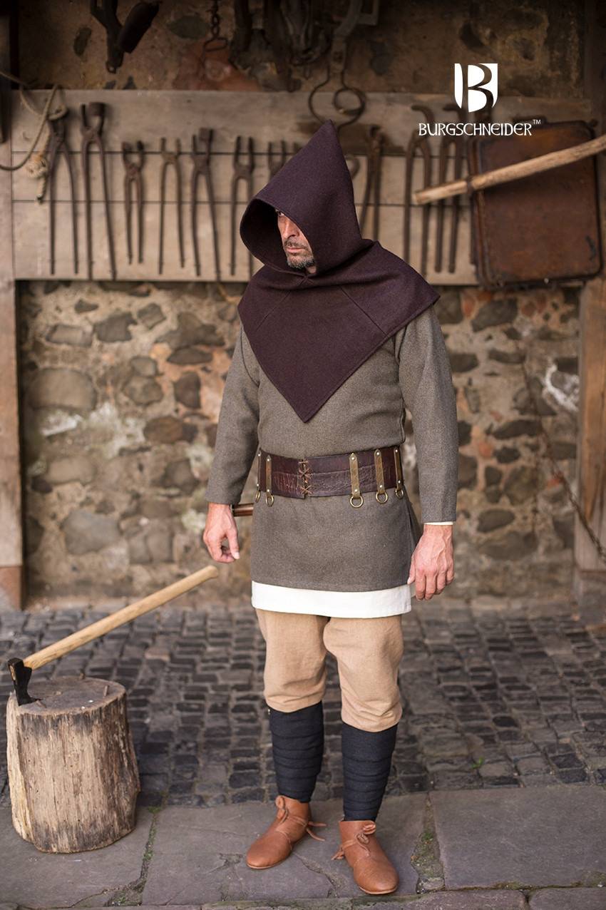 Wikinger Gugel Skjoldehamn Bjorn von Wolle in Braun