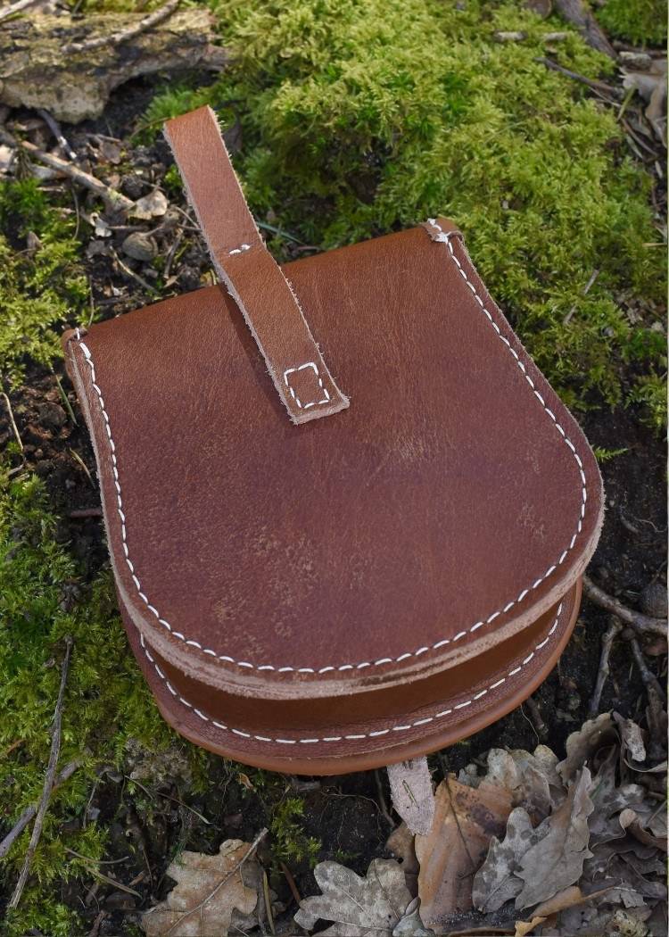Wikinger Birka-Gürteltasche Leder, Originalfund aus Rösta, Schweden