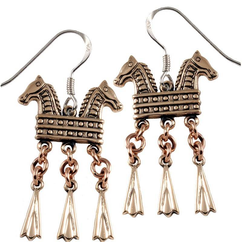 Viking Russische Clapper Oorbellen van Brons