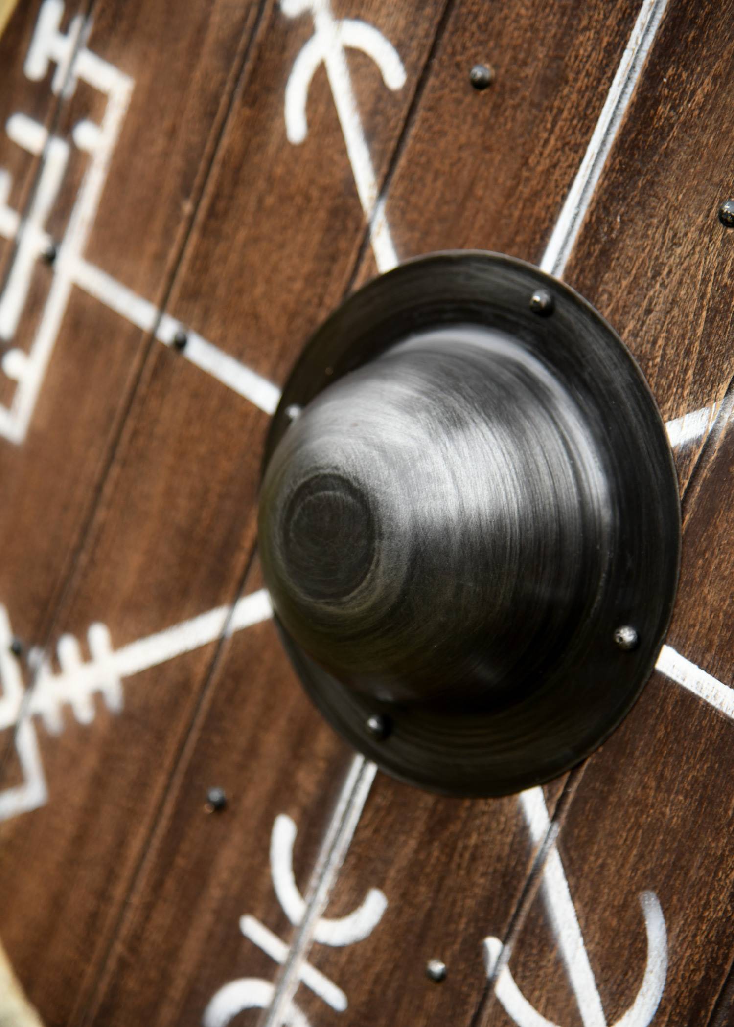 ​Wikinger Schild “Vegvísir“ mit Rohhaut-Umrandung, 60 cm