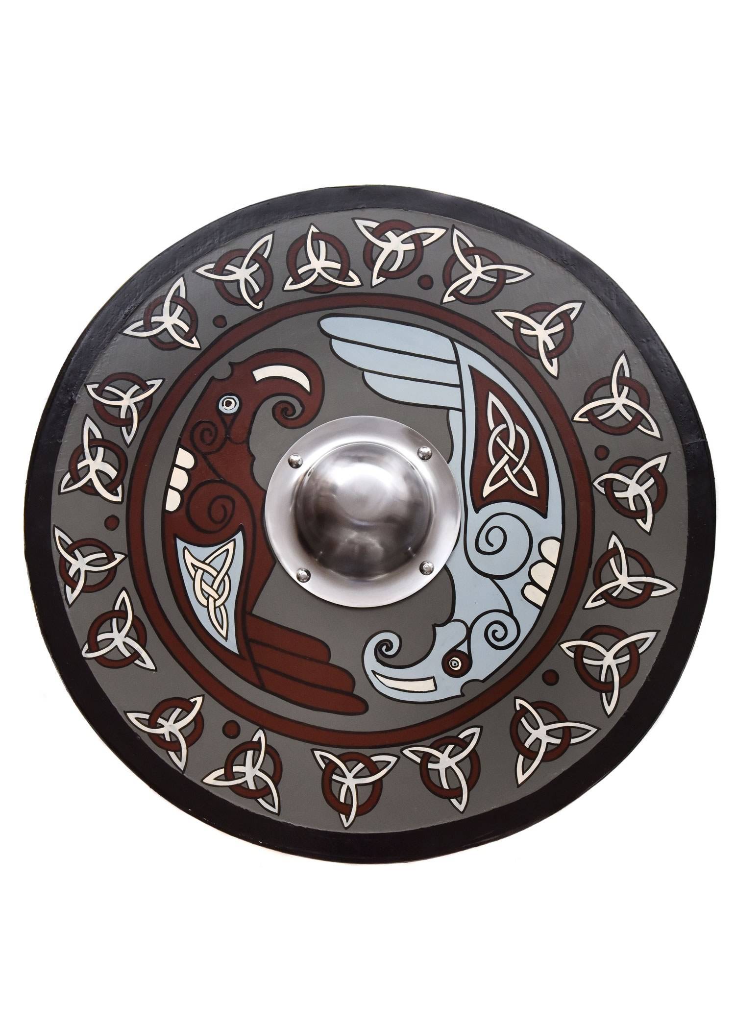 Vikingschild met Raafmotief en Triquetra's, 61 cm (deco)