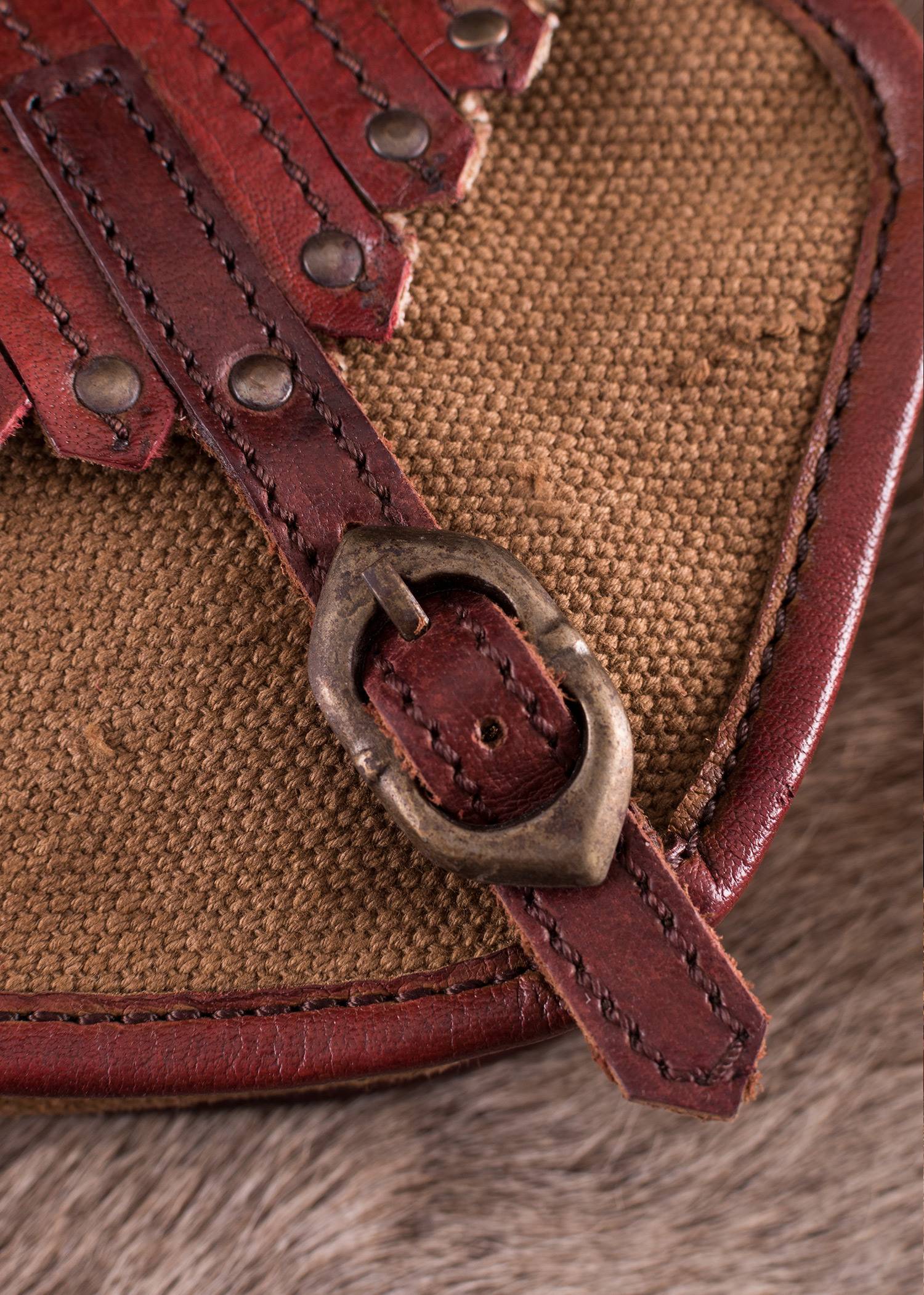 Tas in Vikingstijl, leer en canvas