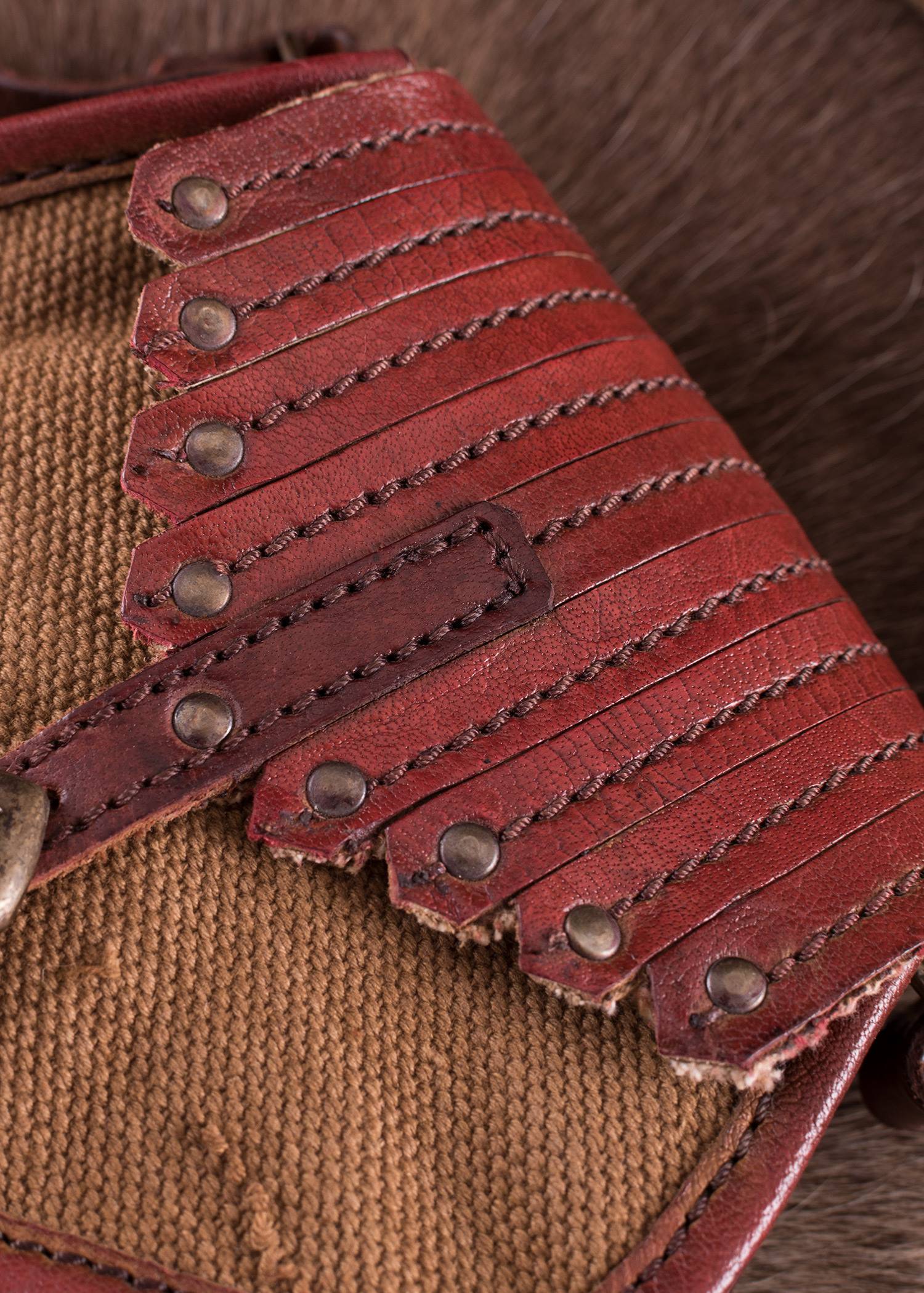 Tas in Vikingstijl, leer en canvas