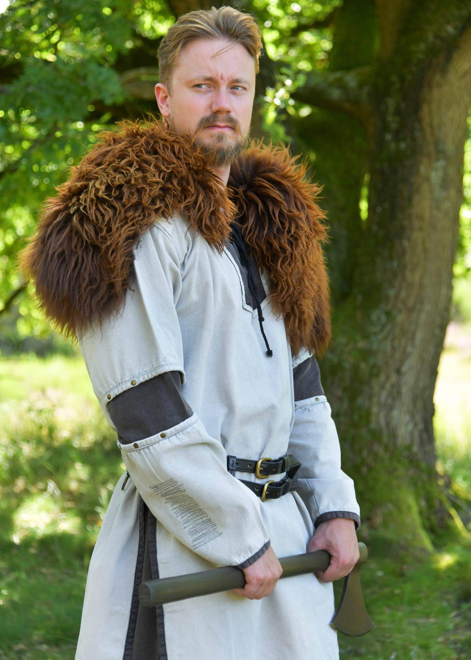 Viking/Middeleeuwse Tuniek in Grijs voor heren met een used look
