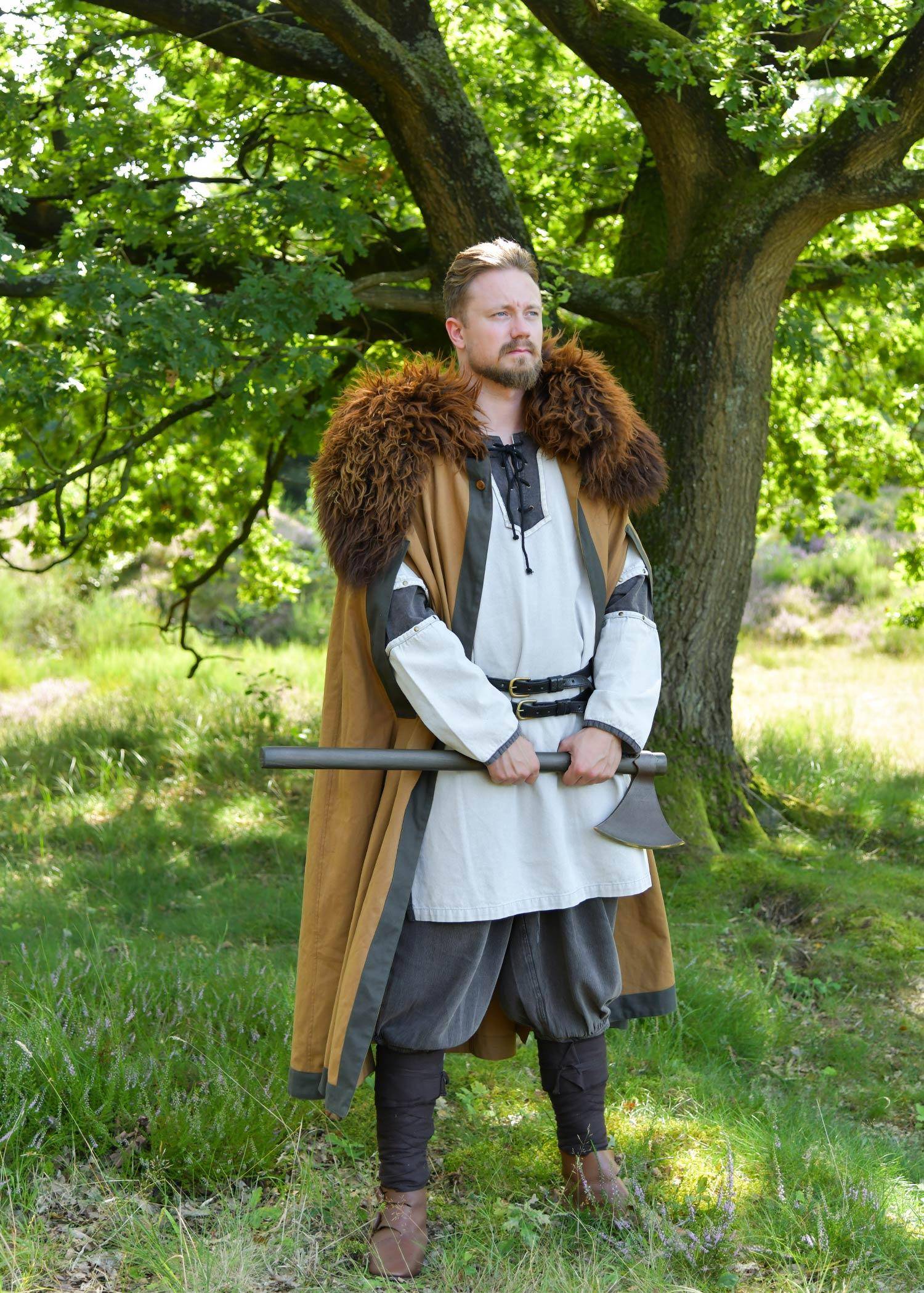 Viking/Middeleeuwse Tuniek in Grijs voor heren met een used look