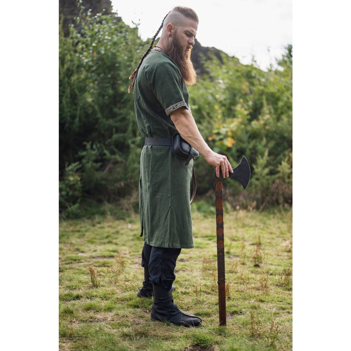 Viking-Romeins-Middeleeuwse Tuniek, Katoen in Groen