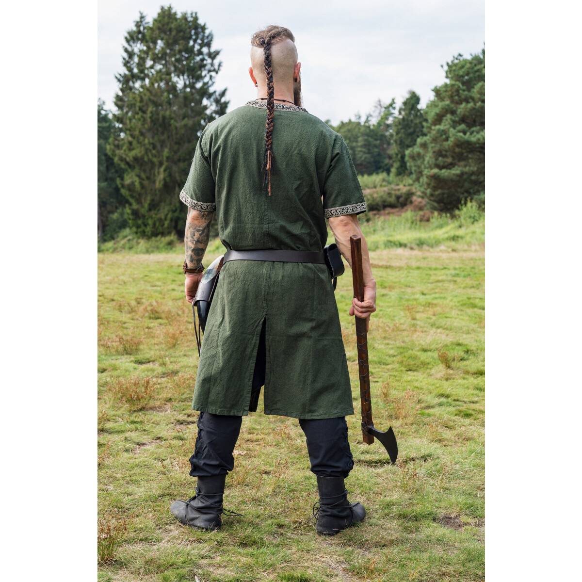 Viking-Romeins-Middeleeuwse Tuniek, Katoen in Groen