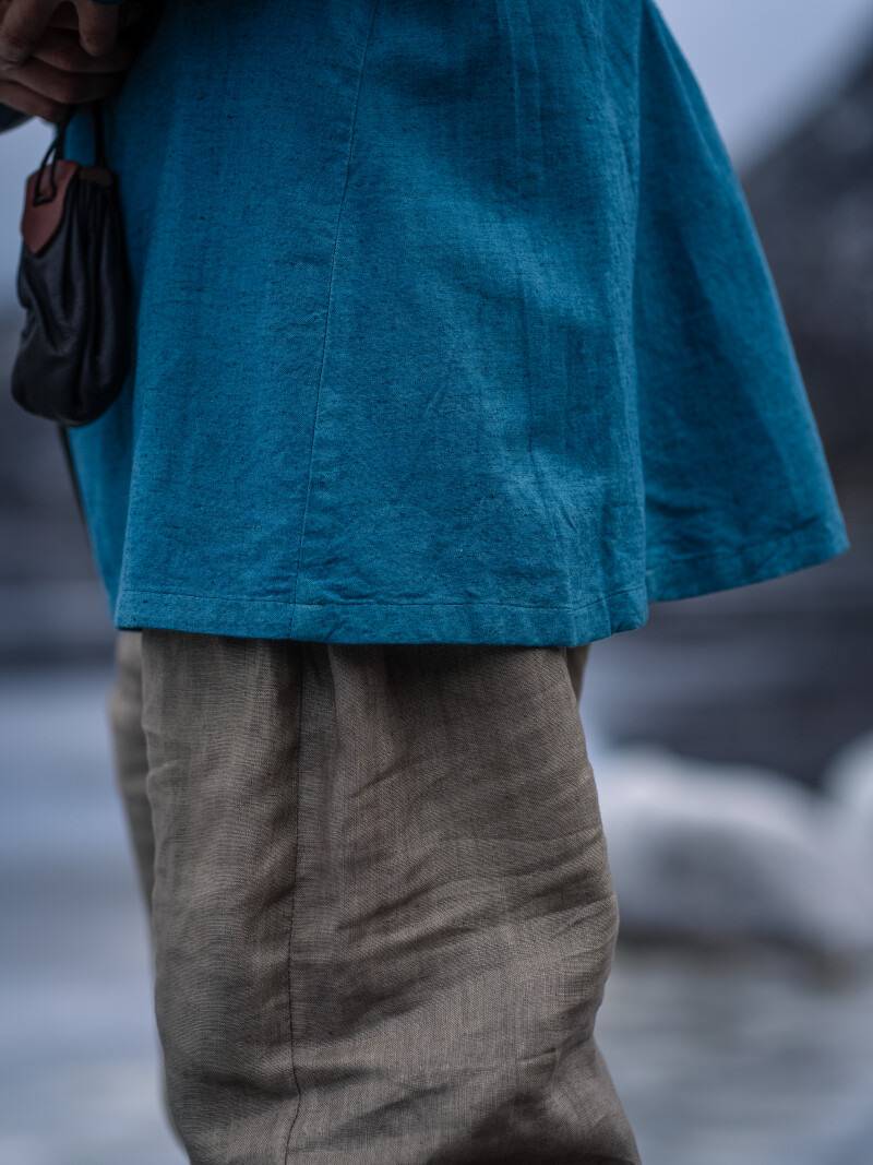 Vikingtuniek van Linnen in Blauw