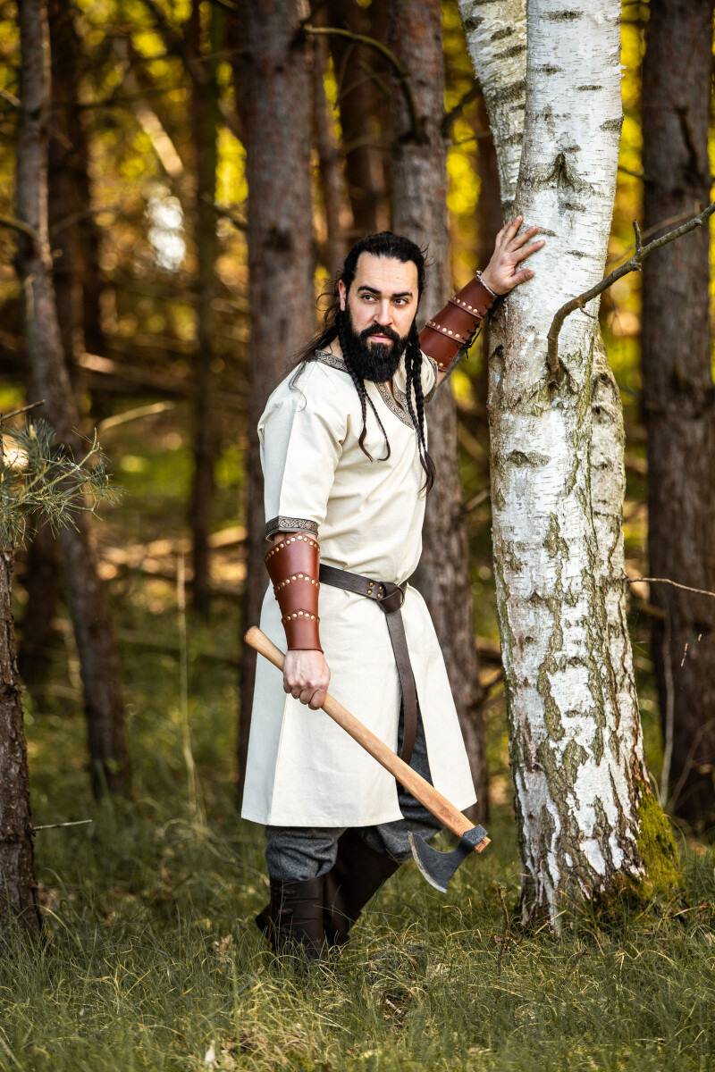 Viking-Romeins-Middeleeuwse Tuniek, Katoen in Naturel