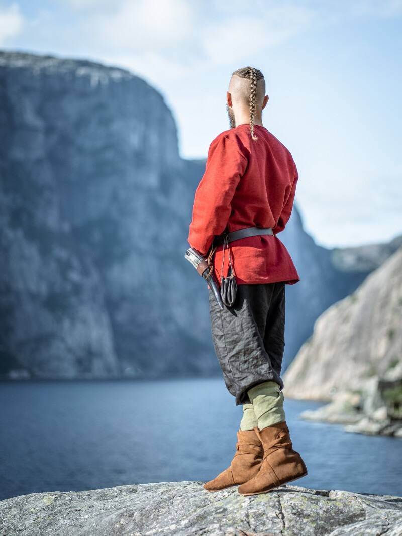 Wikinger Bluse, Langarmlig in Rot