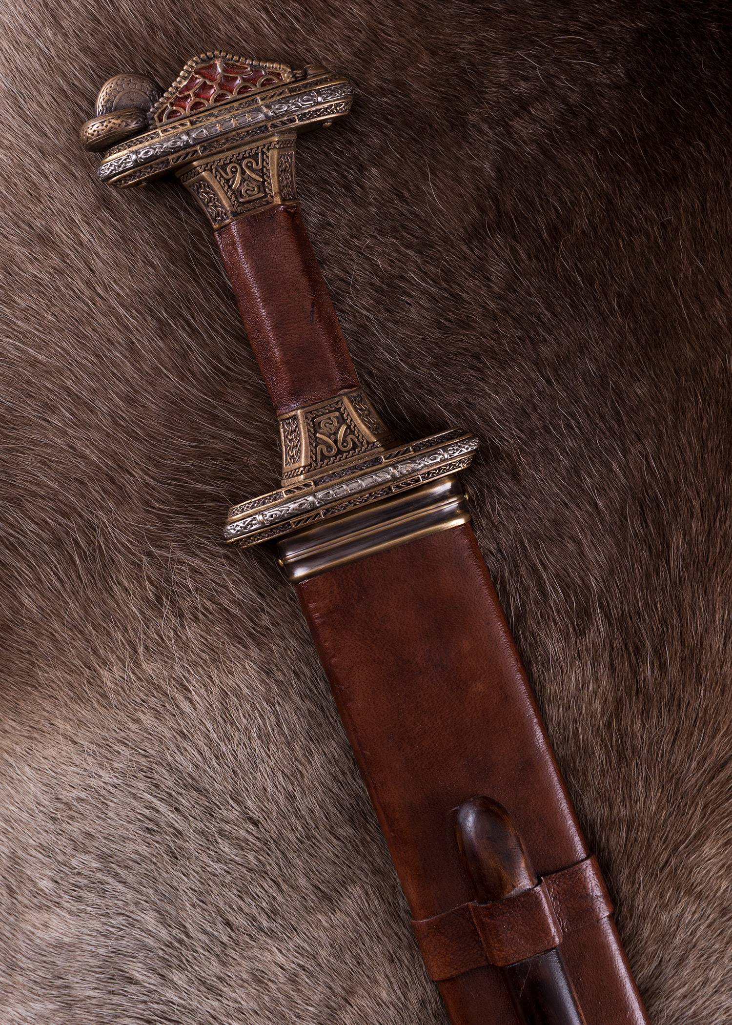 Scandinavisch Viking Vendelzeit zwaard met messing gevest, Damascus-lemmet
