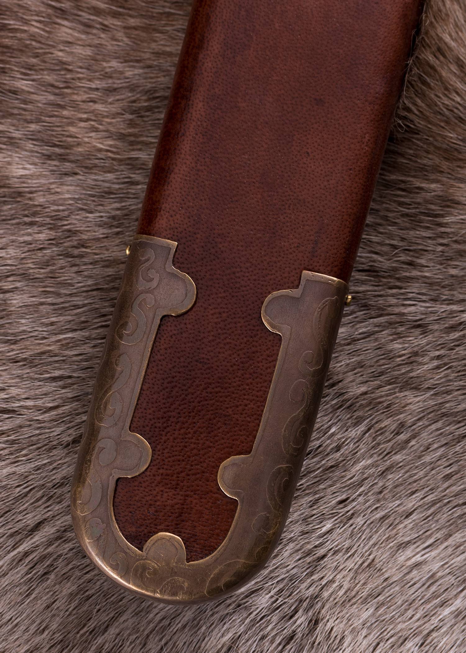 Scandinavisch Viking Vendelzeit zwaard met messing gevest, Damascus-lemmet