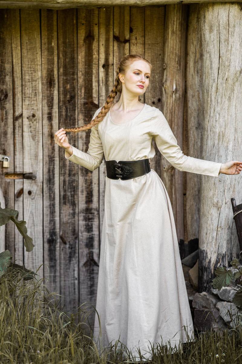 Schlichtes Wikinger Unterkleid in Hanffarben