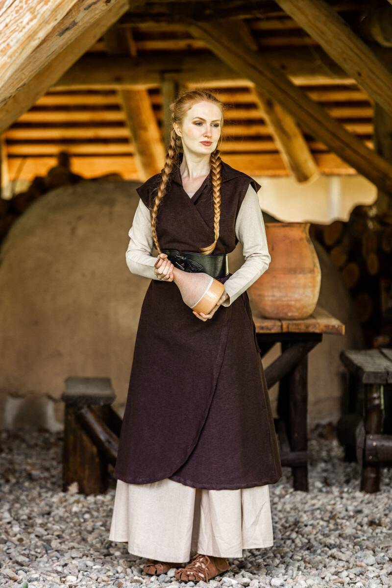 Schlichtes Wikinger Unterkleid in Hanffarben