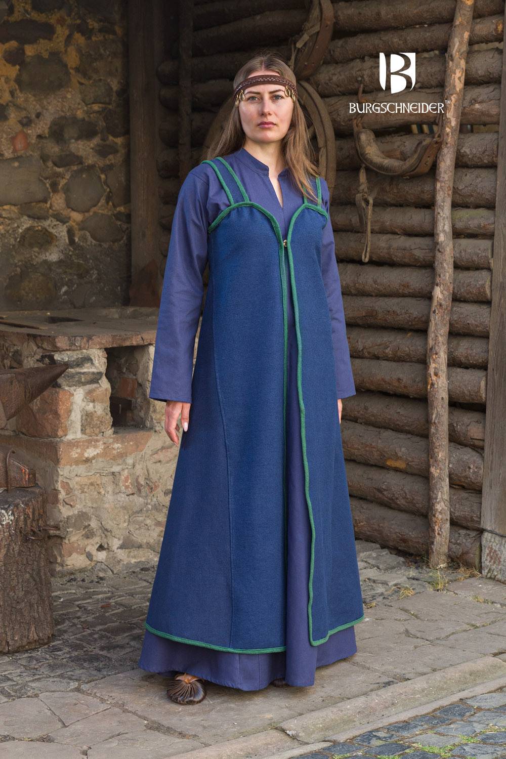 Viking Rus Jurk Katarzyna Blauw/Groen