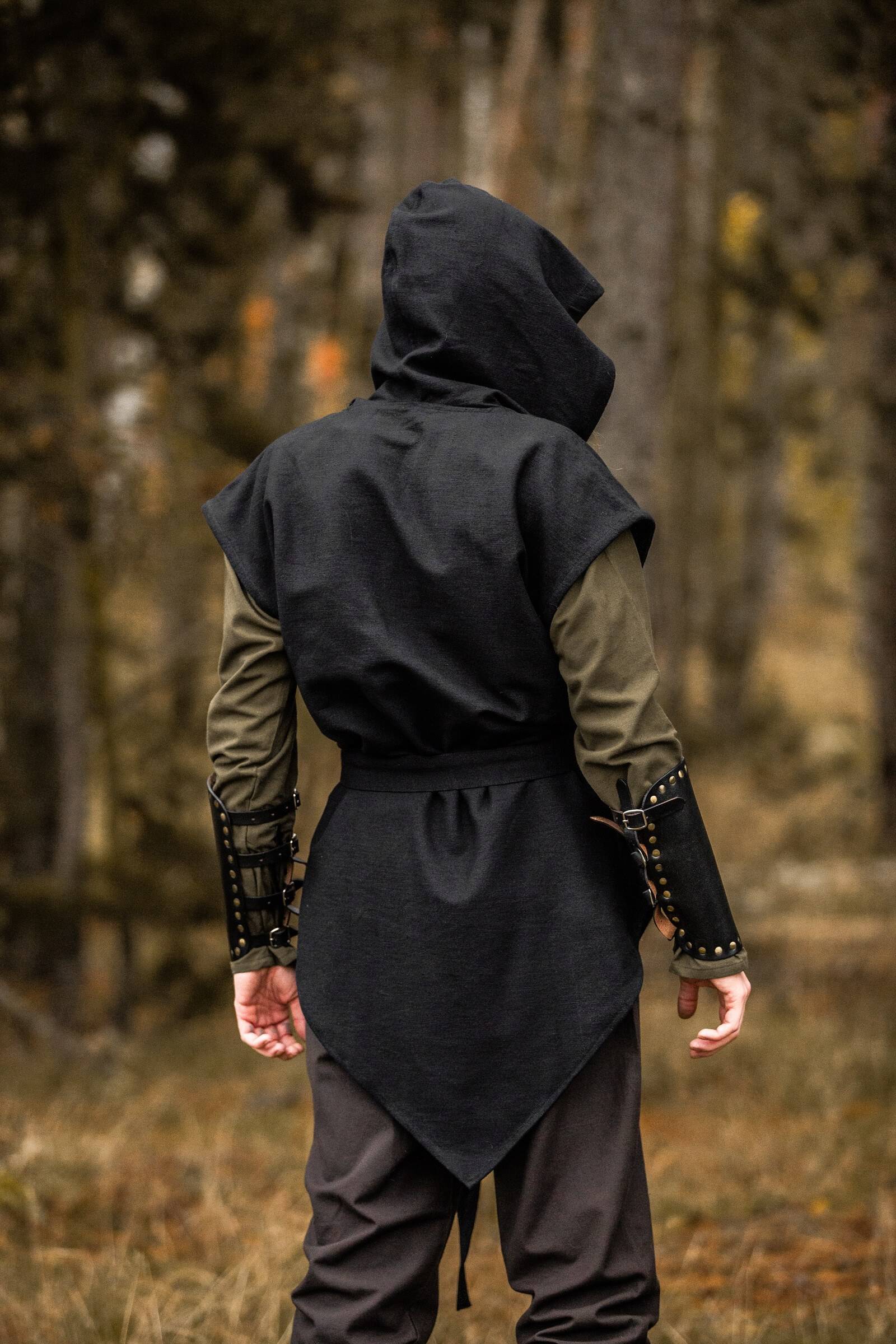 Woudlopers-Ranger tuniek voor mannen en vrouwen in het zwart